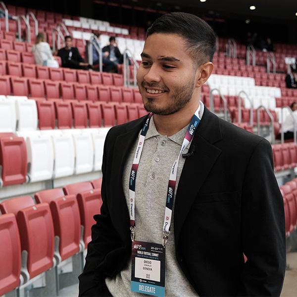 Diego Gonzalez, Geneva Business School student and 2021 delegator for Aragua FC