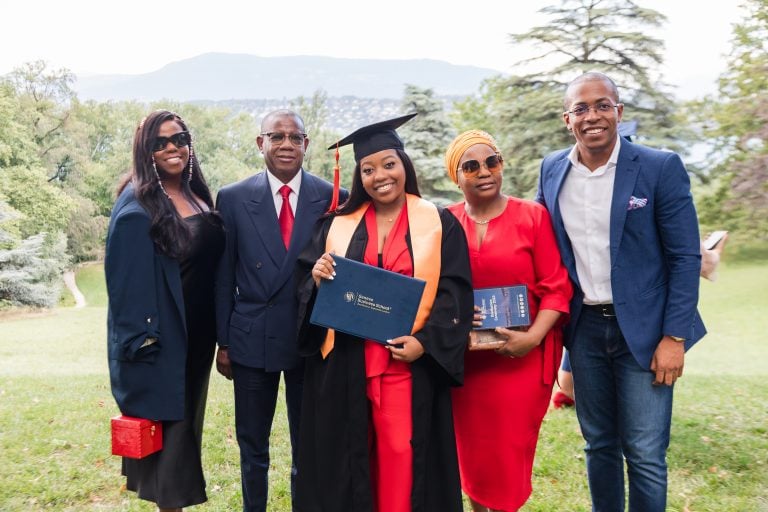 Geneva Graduation student with family